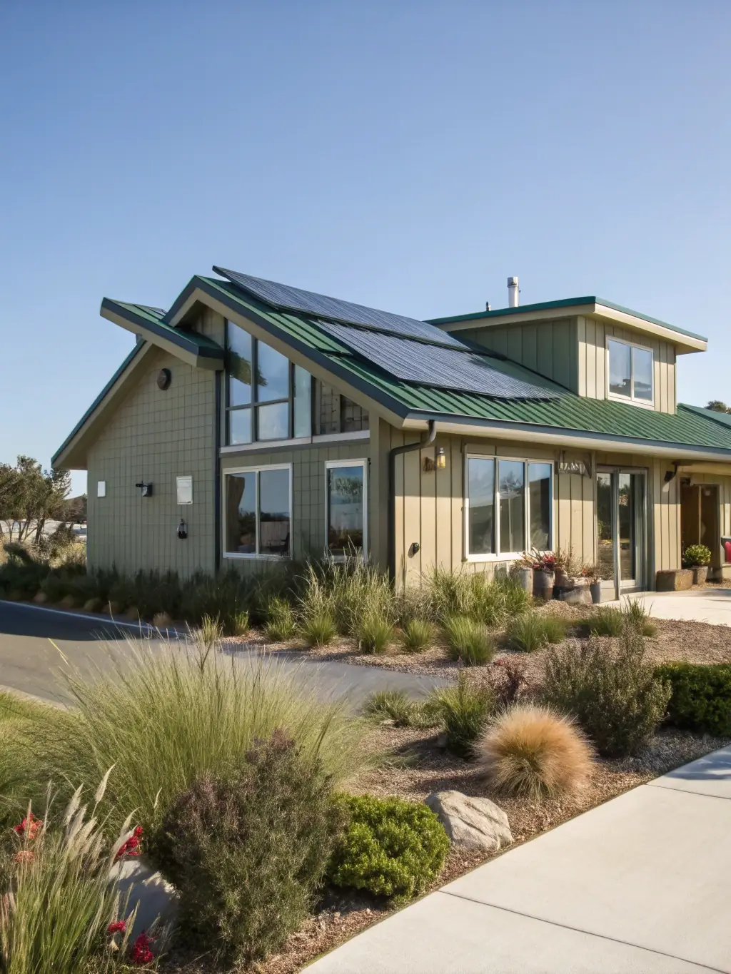 A close-up shot of the modular home's construction, highlighting the use of sustainable materials and the interlocking design for easy assembly.